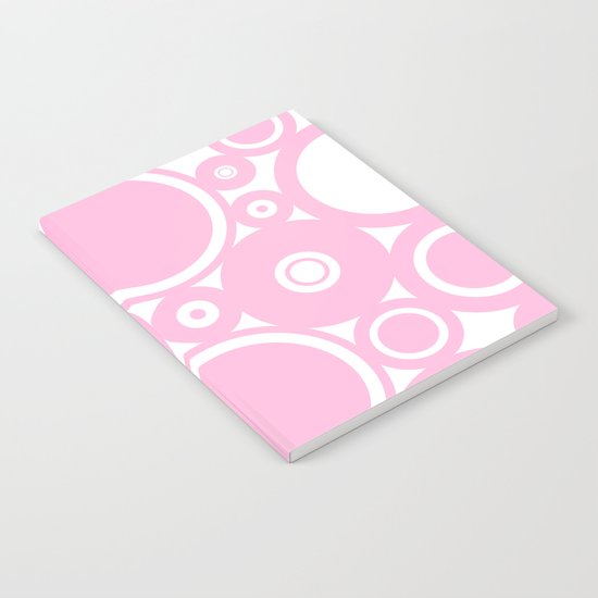 Abstract dots and circles - abstract patterns - pink #Society6 Notebook