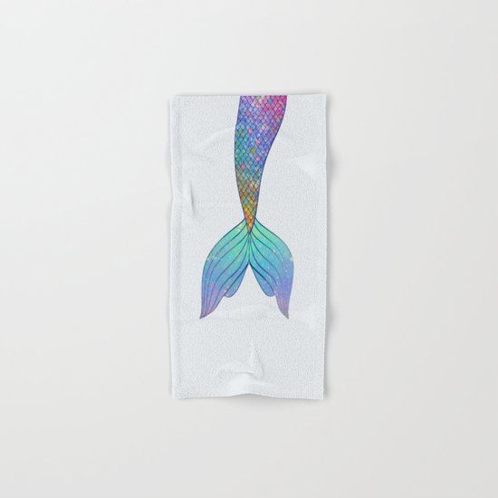 rainbow mermaid tail Hand & Bath Towel