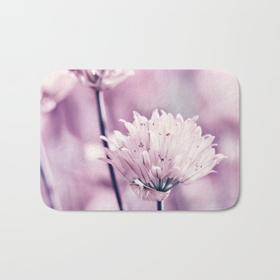 Allium pink macro 257 Bath Mat