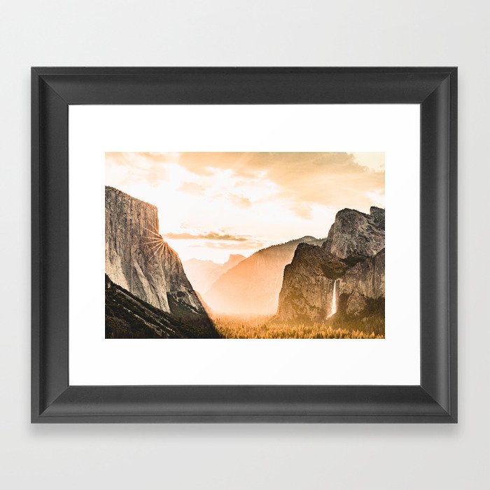 Yosemite Valley Burn - Sunrise Framed Art Print