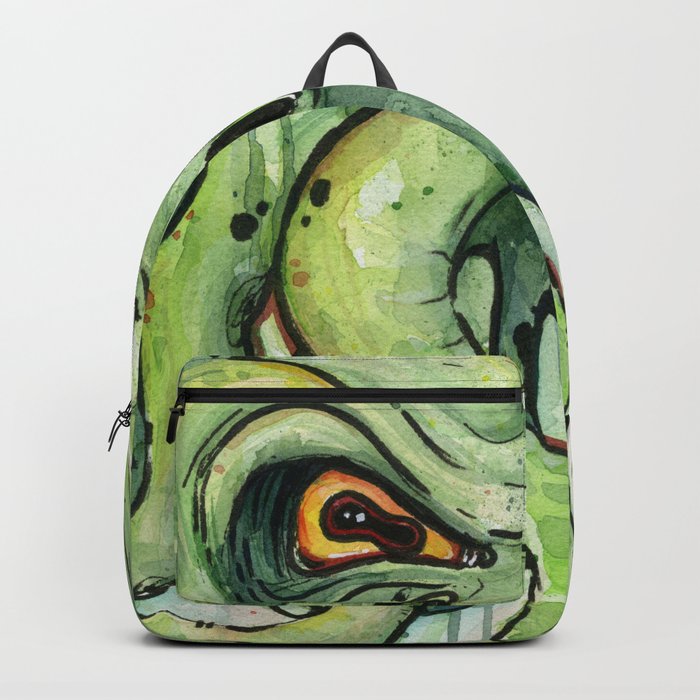 Cthulhu HP Lovecraft Green Monster Tentacles Backpack by Olechka