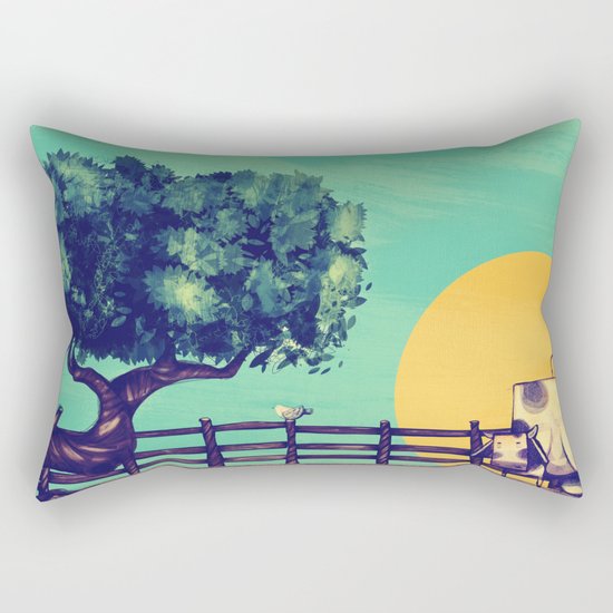 Cow Sunset Rectangular Pillow