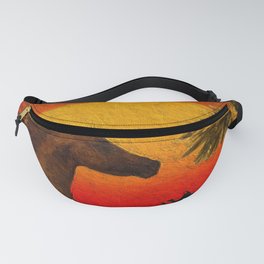 Camel and Horse in Desert Fanny Pack