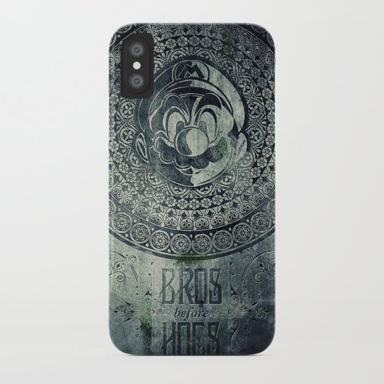 Super Mario Memorial Stone - Bros Before Hoes iPhone Case