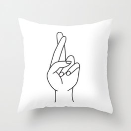 Fingers Crossed Throw Pillow
