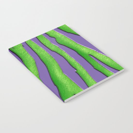 Bright Purple & Green Zebra Print Notebook