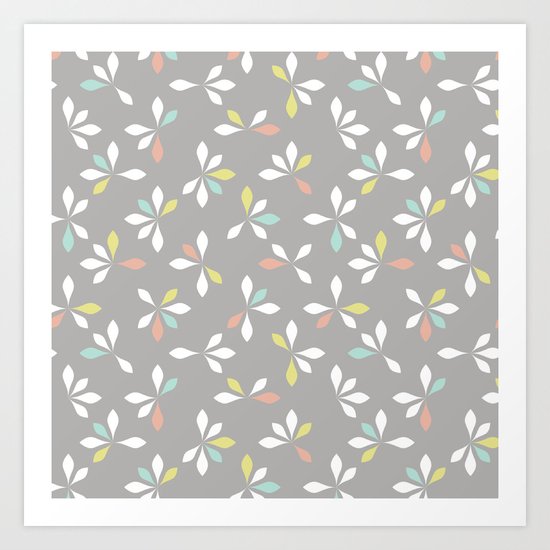 loves me loves me not pattern - pastel Art Print
