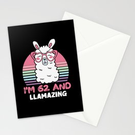 62 Year Old Bday Llamazing 62nd Birthday Llama Stationery Cards | Graphicdesign, Vintage, Design, Birthday, Matches, Outfit, Yourself, Trendy, Casual, Apparelusa 