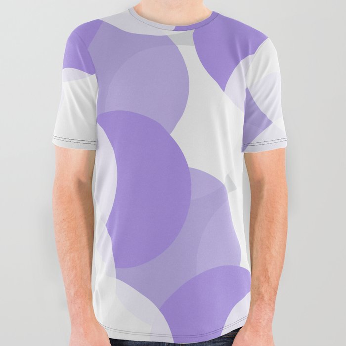 Purple and White Circles All Over Graphic Tee