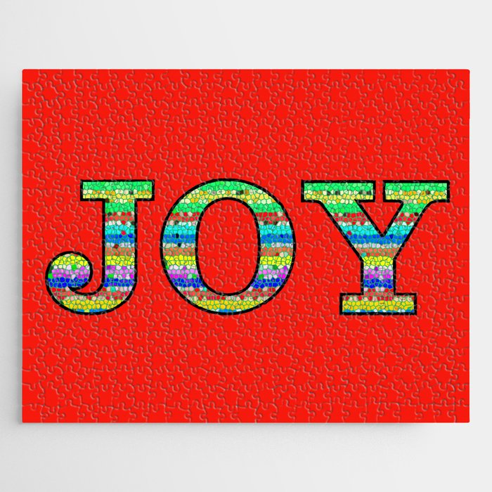 Joy Word Art Red Jigsaw Puzzle