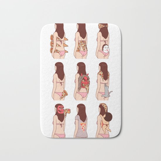 Girl & Pizza Bath Mat