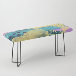 Abstract design - blue purple and gold Bench