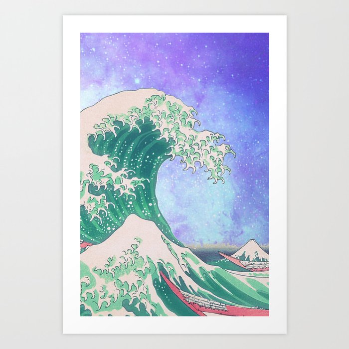 Great Wave Off Kanagawa Nebula Art Print