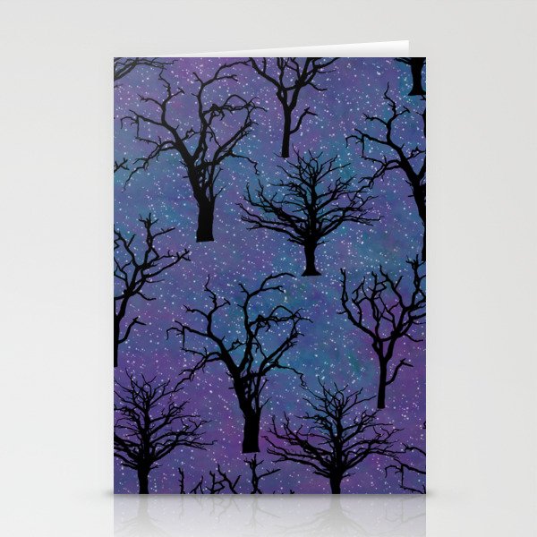 Galaxy with Trees Stationery Cards
