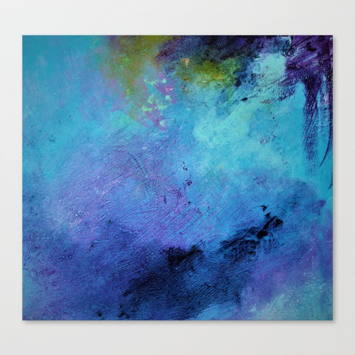 teal and blue squared Canvas Print