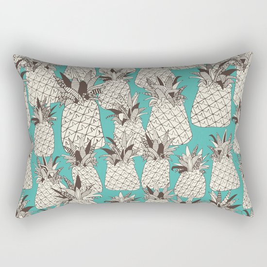 pineapple turquoise sea Rectangular Pillow
