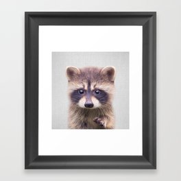 Raccoon - Colorful Framed Art Print