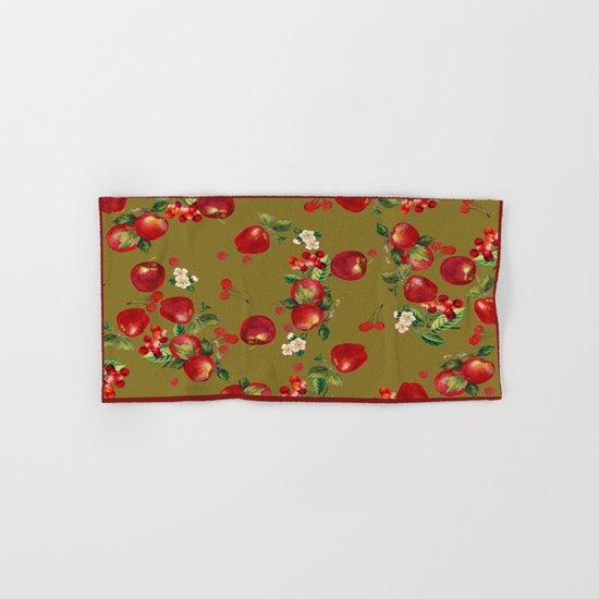 cherries and apples 3 Hand & Bath Towel