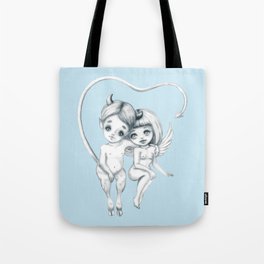Angel and demon love Tote Bag