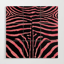 Zebra Wild Animal Tie Dye Print 267 Pink and Black Wood Wall Art