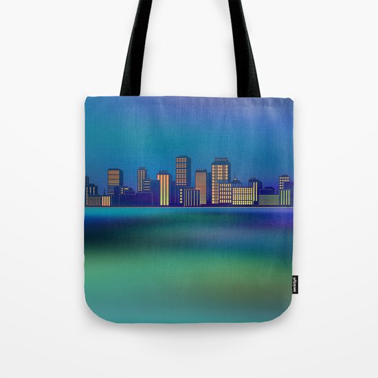 Seaside Cityscape Tote Bag
