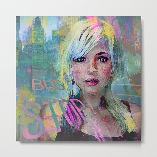 bus stop girl Metal Print