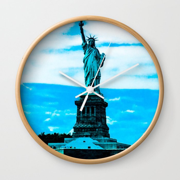 Statue of Liberty Blue Wall Clock