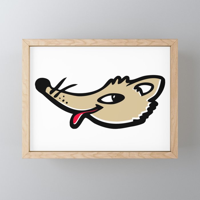 Cheeky sly look fox face graphic Framed Mini Art Print
