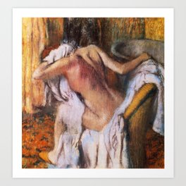 After The Bath Woman Drying Herself 1892 By Edgar Degas | Reproduction | Famous French Painter Art Print