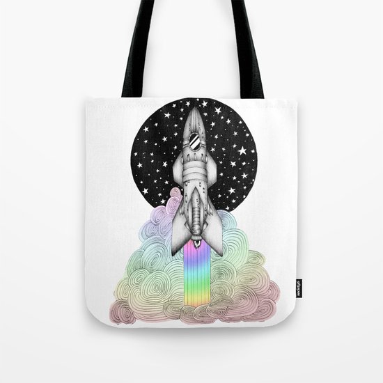Super Magic Rainbow Dream Rocket Tote Bag