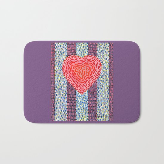 High Energy Squiggle Heart Bath Mat