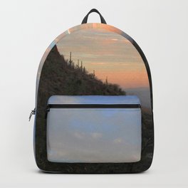 Watercolor Sunset, Ventana Canyon 01, Arizona Backpack | Landscape, Twilight, Watercolor, Sunset, Digital, Desert, Dusk, Tucson, Carlson, Canyon 