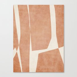 Terracotta Cream Modern Minimalist Abstract Canvas Print