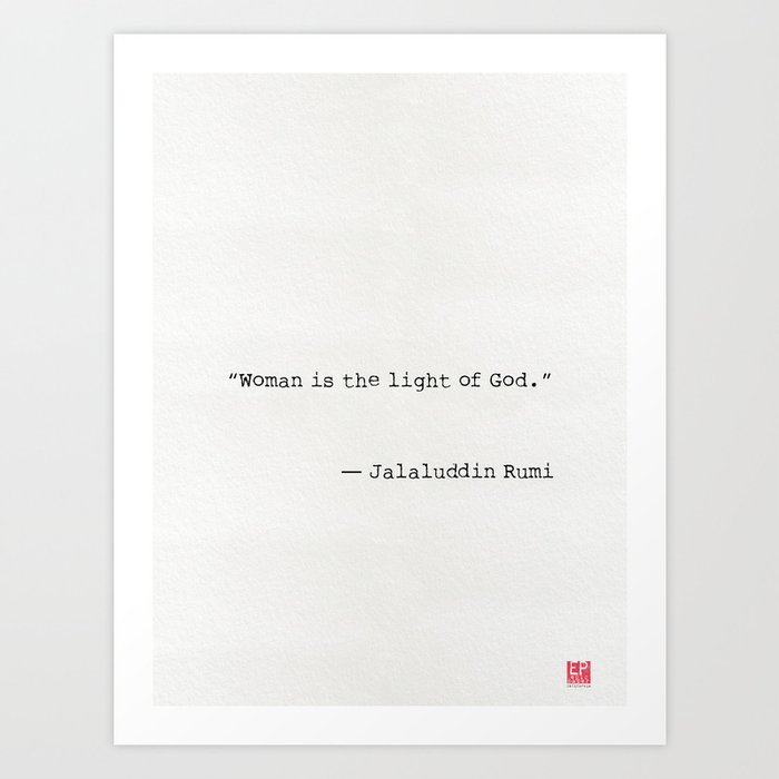 Jalaluddin Rumi Quote Art Print By Wildpaperzero Society6