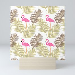Flamingo Palms - Pink & Green Mini Art Print