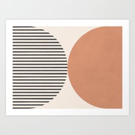 Semicircle Stripes - Terracotta Art Print