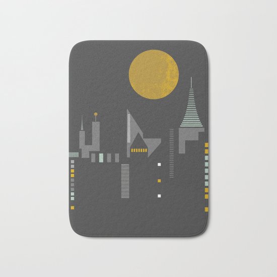 City scape Bath Mat
