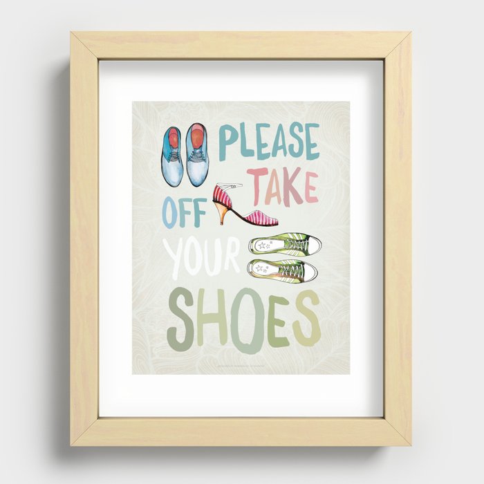 Please Take Off Your Shoes Recessed Framed Print