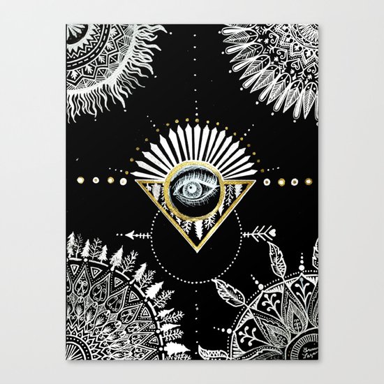 Triangle Eye Mandala Canvas Print