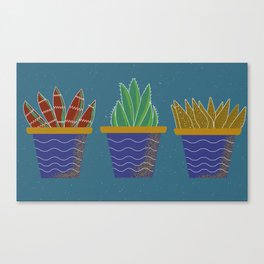 Succulent Trio - Green Canvas Print