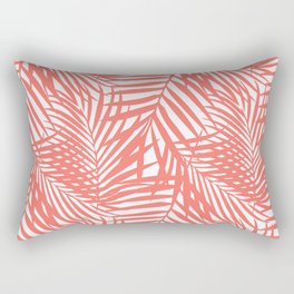 Palm Fronds in Living Coral Rectangular Pillow