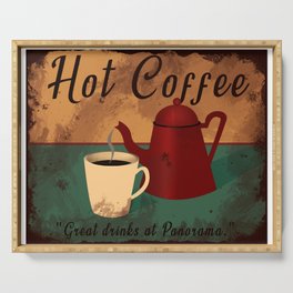 Grunge Retro Cafe Coffee Shop Sign Signboard Serving Tray