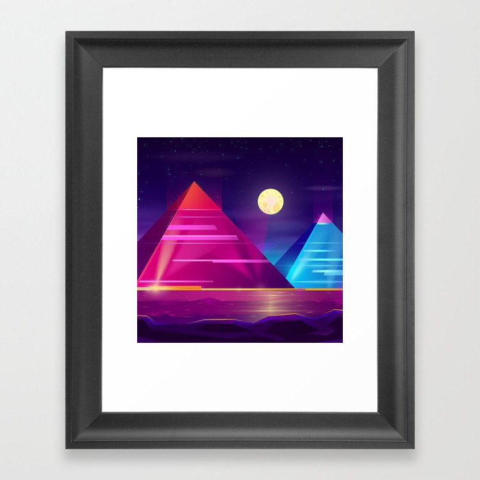 Synthwave Neon City #6 Framed Art Print
