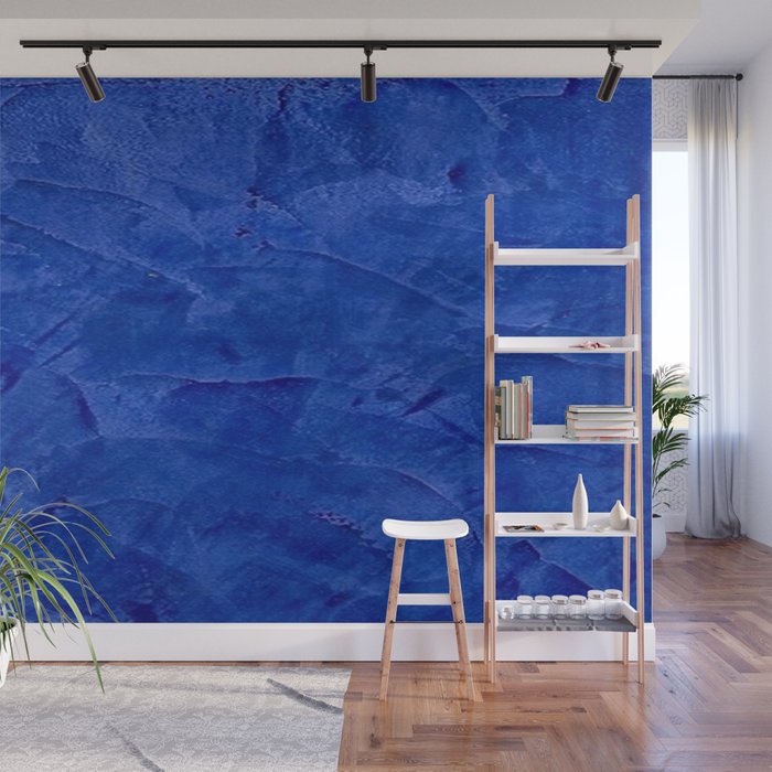 Dark Classic Blue Ombre Burnished Stucco Faux Finishes