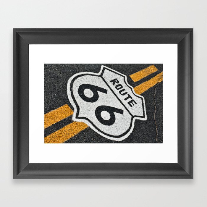 The mythical Route 66 sign. Framed Art Print