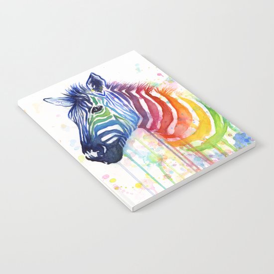 Rainbow Zebra Colorful Animal Notebook