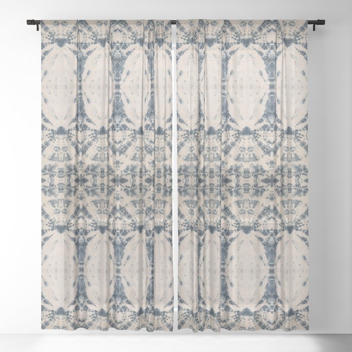 Shibori Maze Sheer Curtain by kathrynmariedesigns | Society6