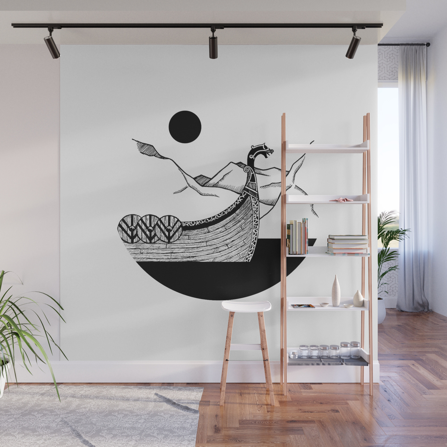 Viking Ship Wall Mural By Linnsetane Society6