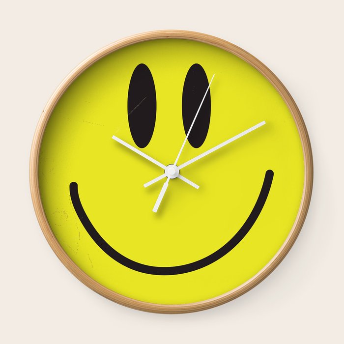 Acid house '91 vintage smiley face Wall Clock by &hellip;