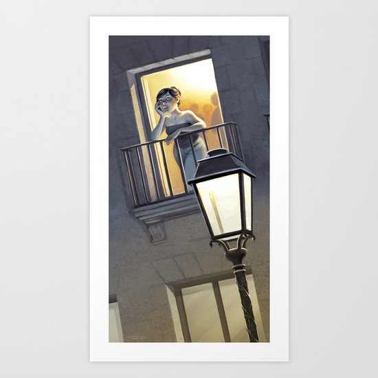 At the window / A la fenêtre Art Print